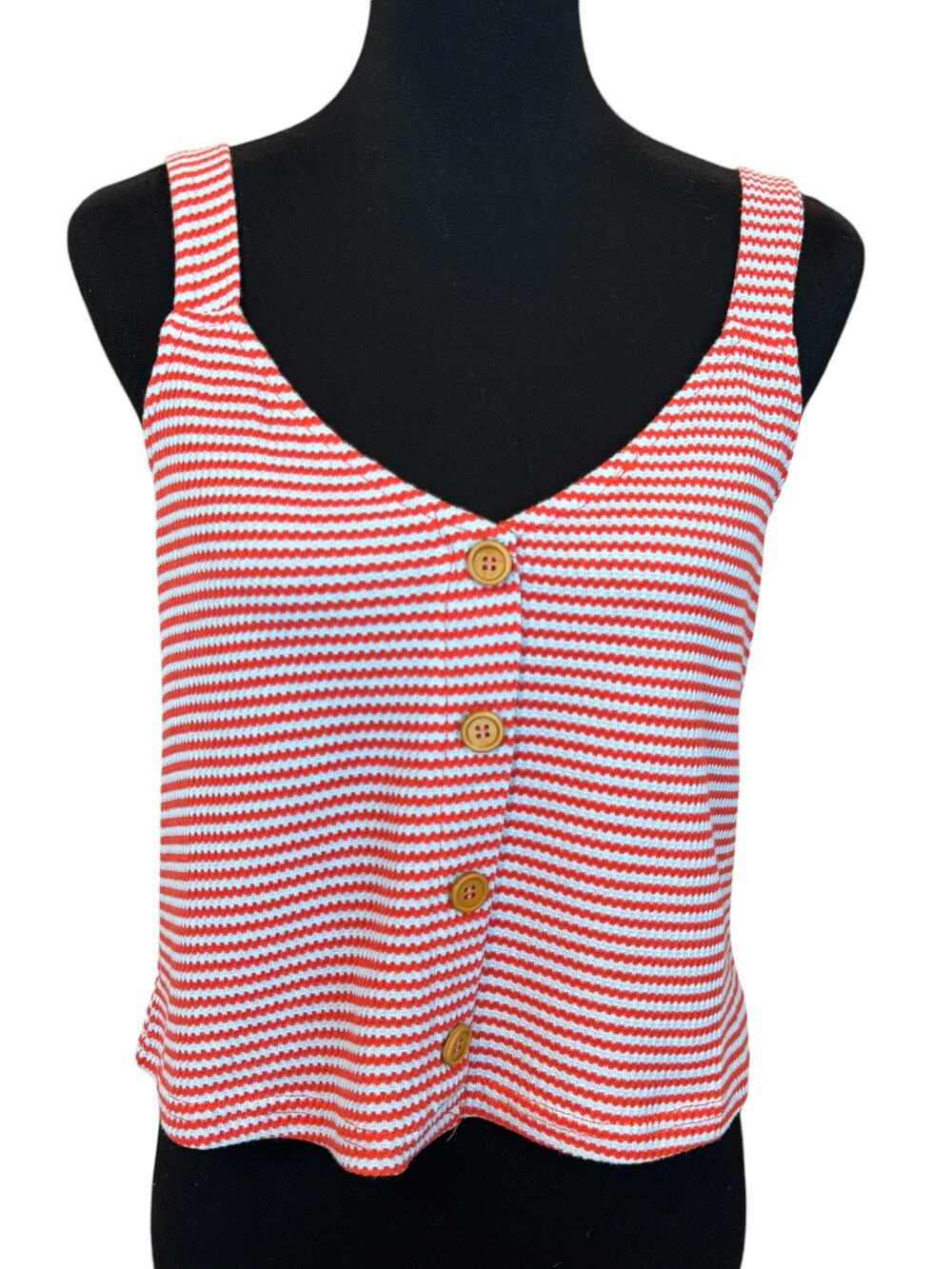 New ~ LUMIERE NORDSTROM Striped Button Front Tank Top Size Large